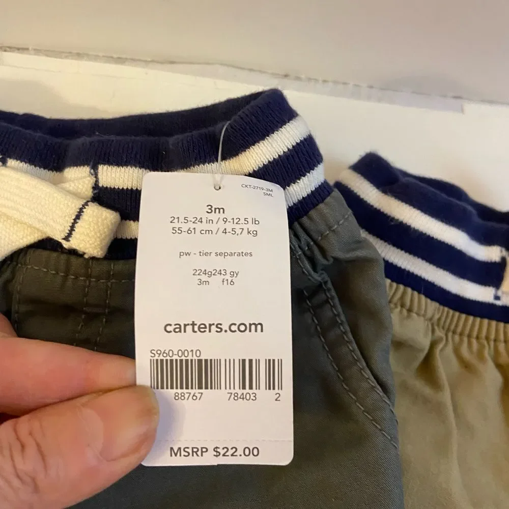3pair carters pants‎ size 3m new lot
